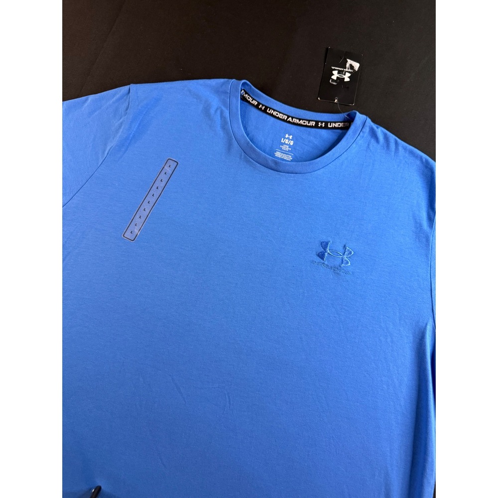 Under Armour Mens Loose Fit Cotton Blend Short Sleeve T-Shirt Blue Large NWT